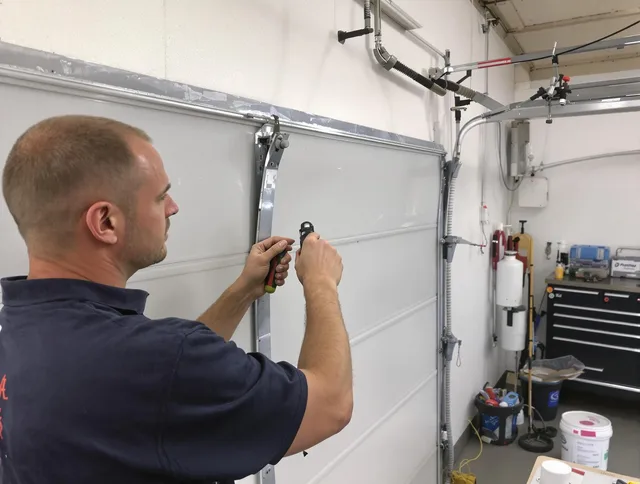 Before and after garage door dent repair by Laguna Hills Garage Door Repair in Laguna Hills