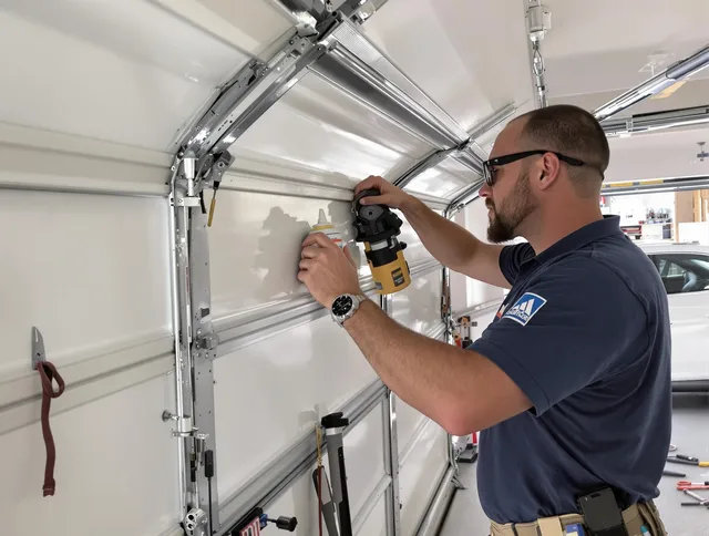 Laguna Hills Garage Door Repair technician quieting a noisy garage door in Laguna Hills