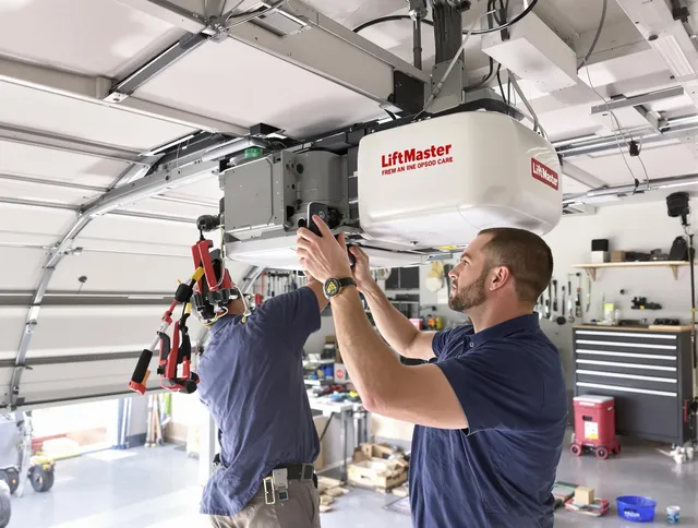 Laguna Hills Garage Door Repair technician performing advanced diagnostics on garage opener in Laguna Hills